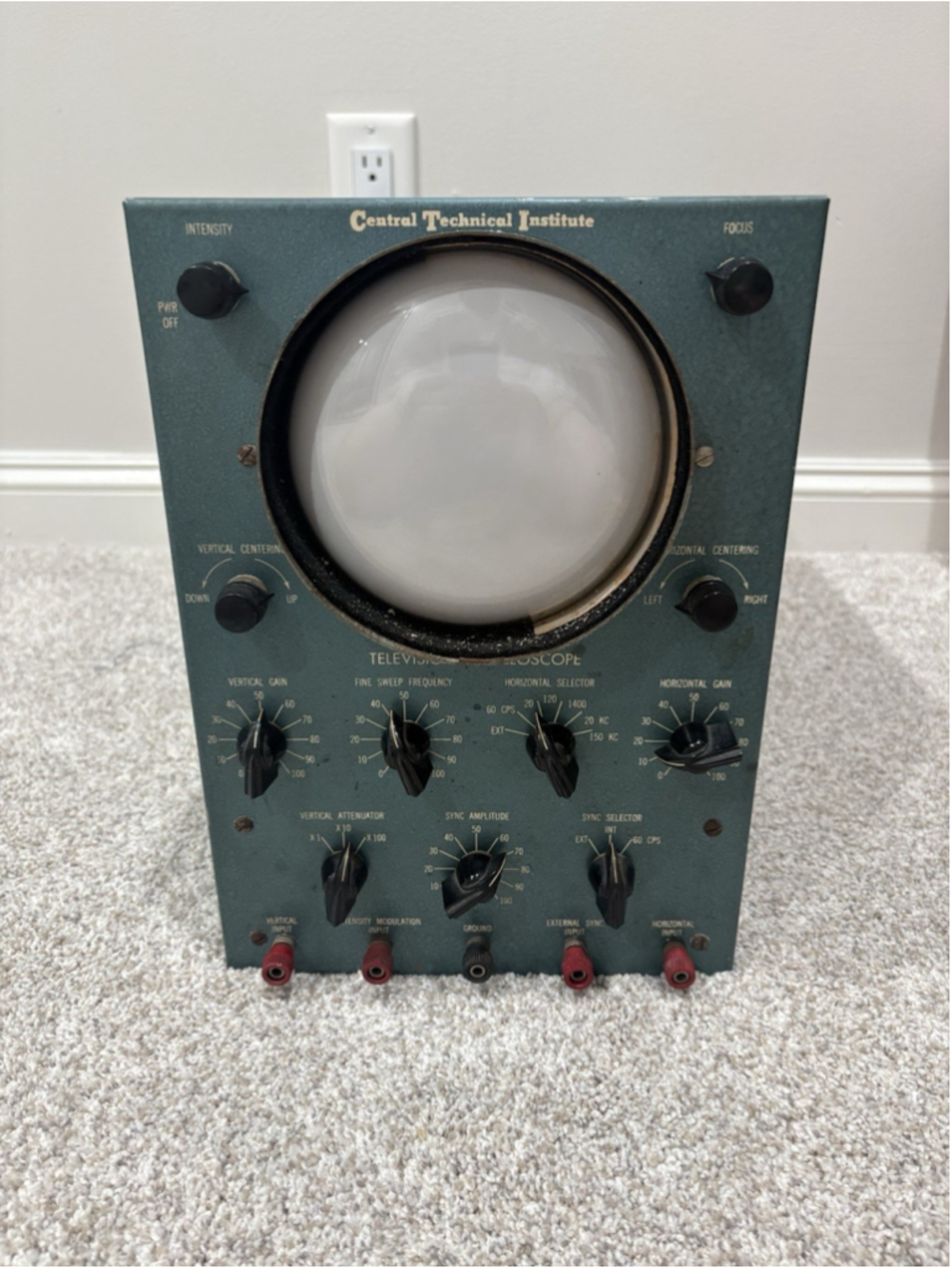 Vintage Central Technical Institute Television Oscilloscope CRT Test Equipment